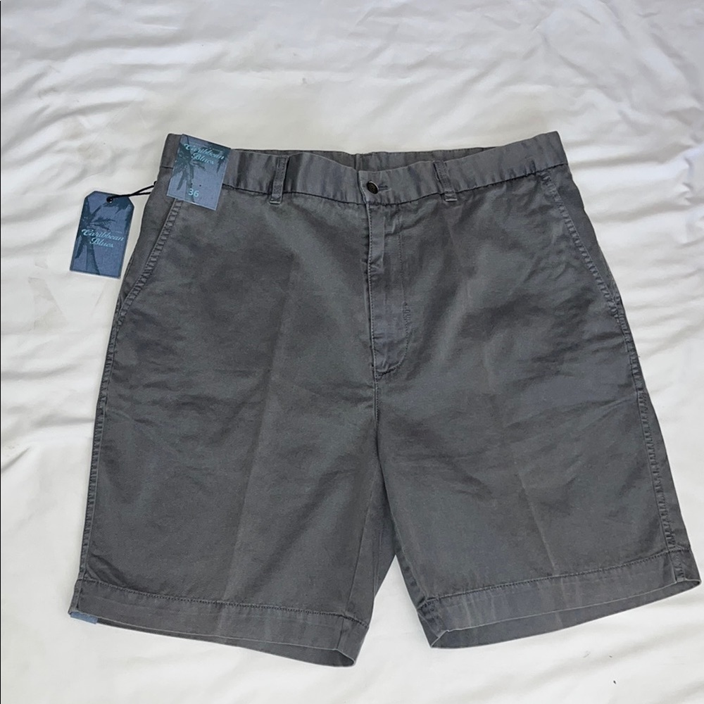 Roundtree & Yorke Gray Flat Front Shorts